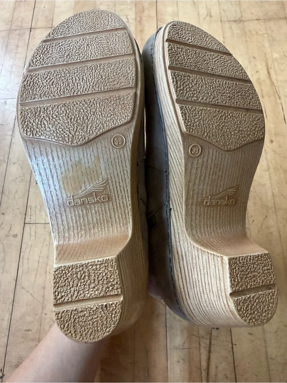 DANSKO Maria Clog Boot Grey Taupe Nubuck Leather Zip Up 39